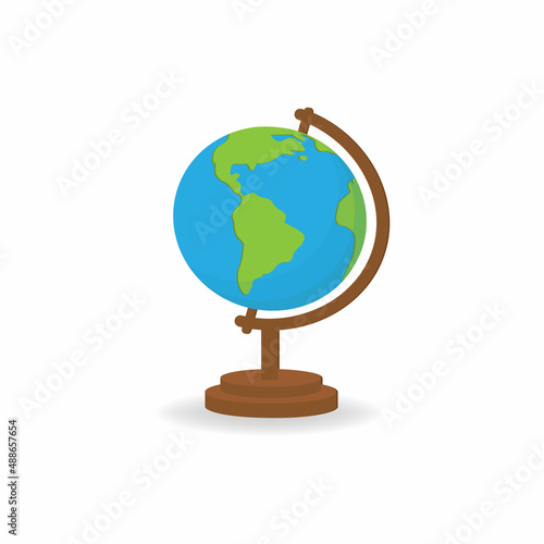 Vector illustration of a globe, isolated on a white background