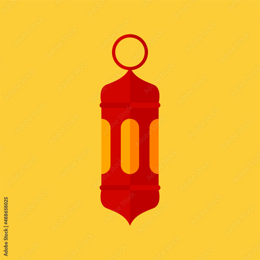 ramadan icon flat icon. classic arabic lamp with red and yellow colors ramadan icon flat icon. classic arabic lamp with red and yellow colors