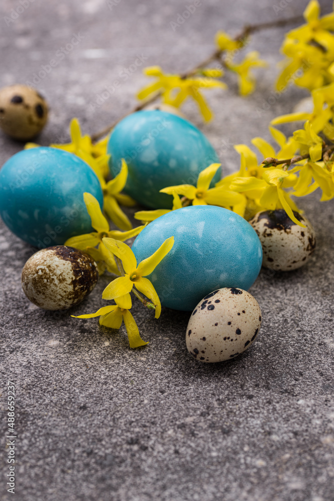 Obraz premium Easter eggs in blue color