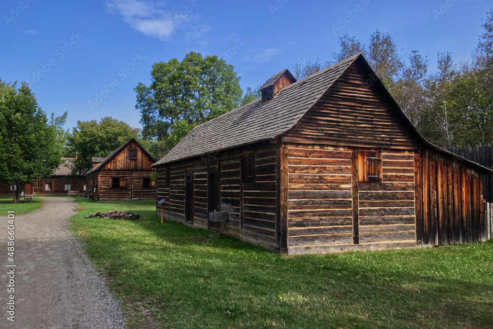 Beautiful wooden structures int he afternoon sun, Fort William, Thunder Bay, Ontario, Canada Beautiful wooden structures int he afternoon sun, Fort William, Thunder Bay, Ontario, Canada