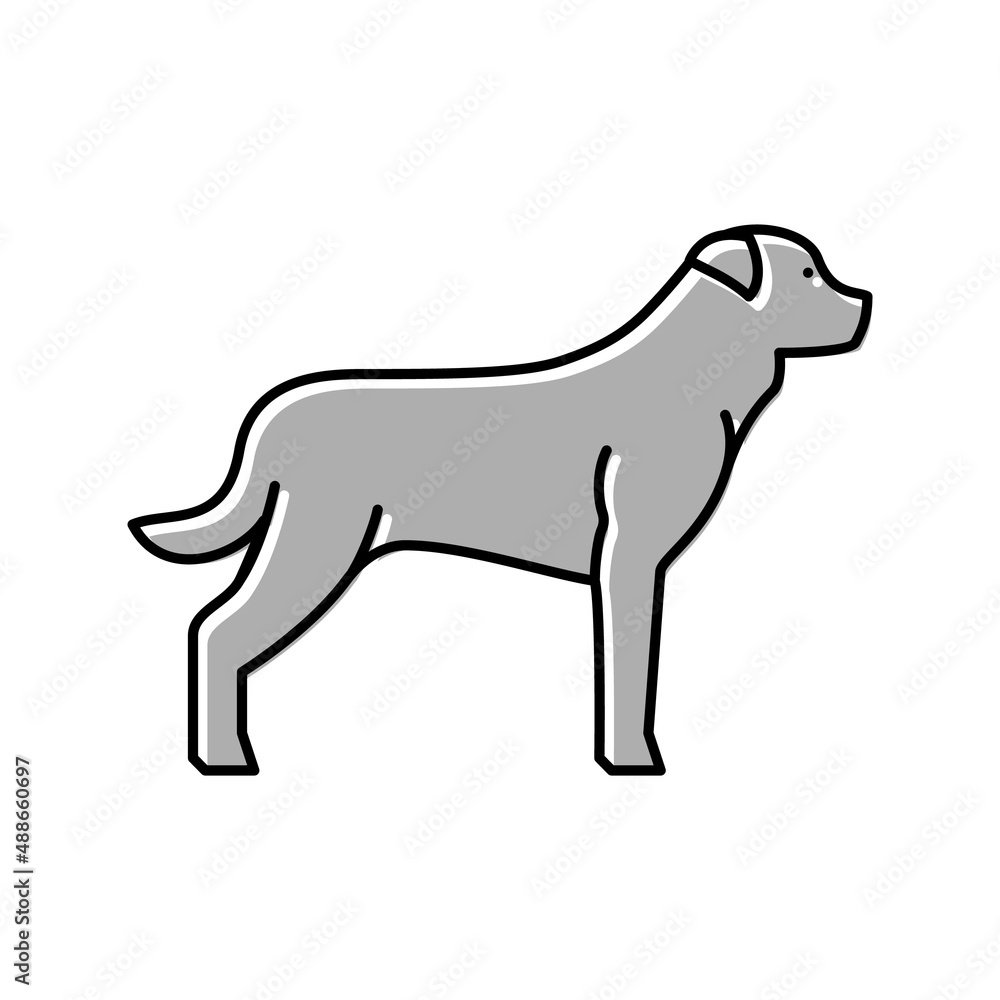 rottweiler dog color icon vector illustration