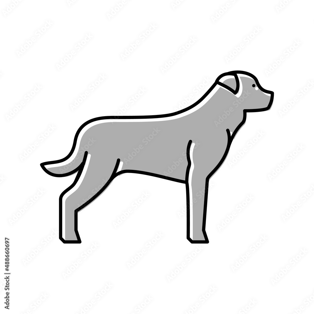 Naklejka premium rottweiler dog color icon vector illustration