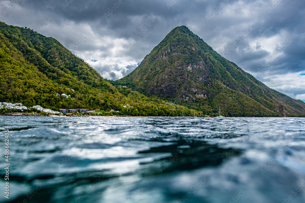 Gros Piton St Lucia from the water