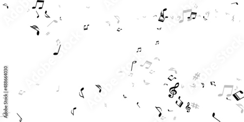 Music notes flying vector backdrop. Audio