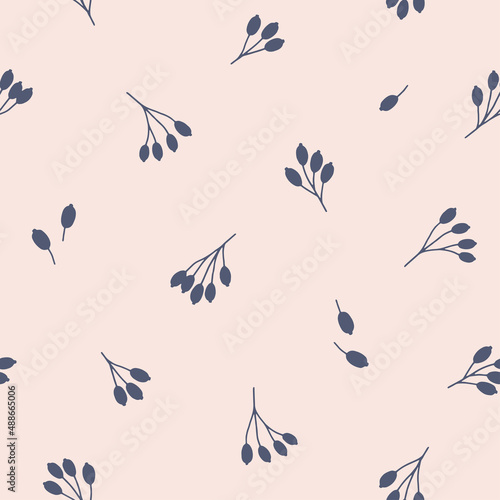 Abstract berry seamless pattern. Hand drawn nature background