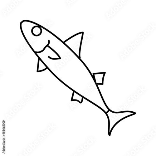 chub mackerel line icon vector illustration