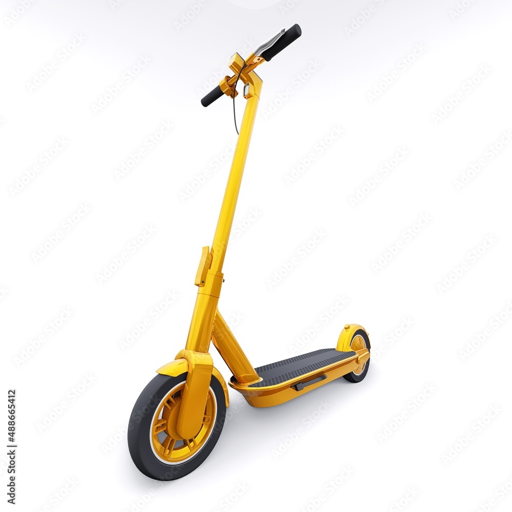 electric folding scooter for leisure and city trips 3D illustration electric folding scooter for leisure and city trips 3D illustration