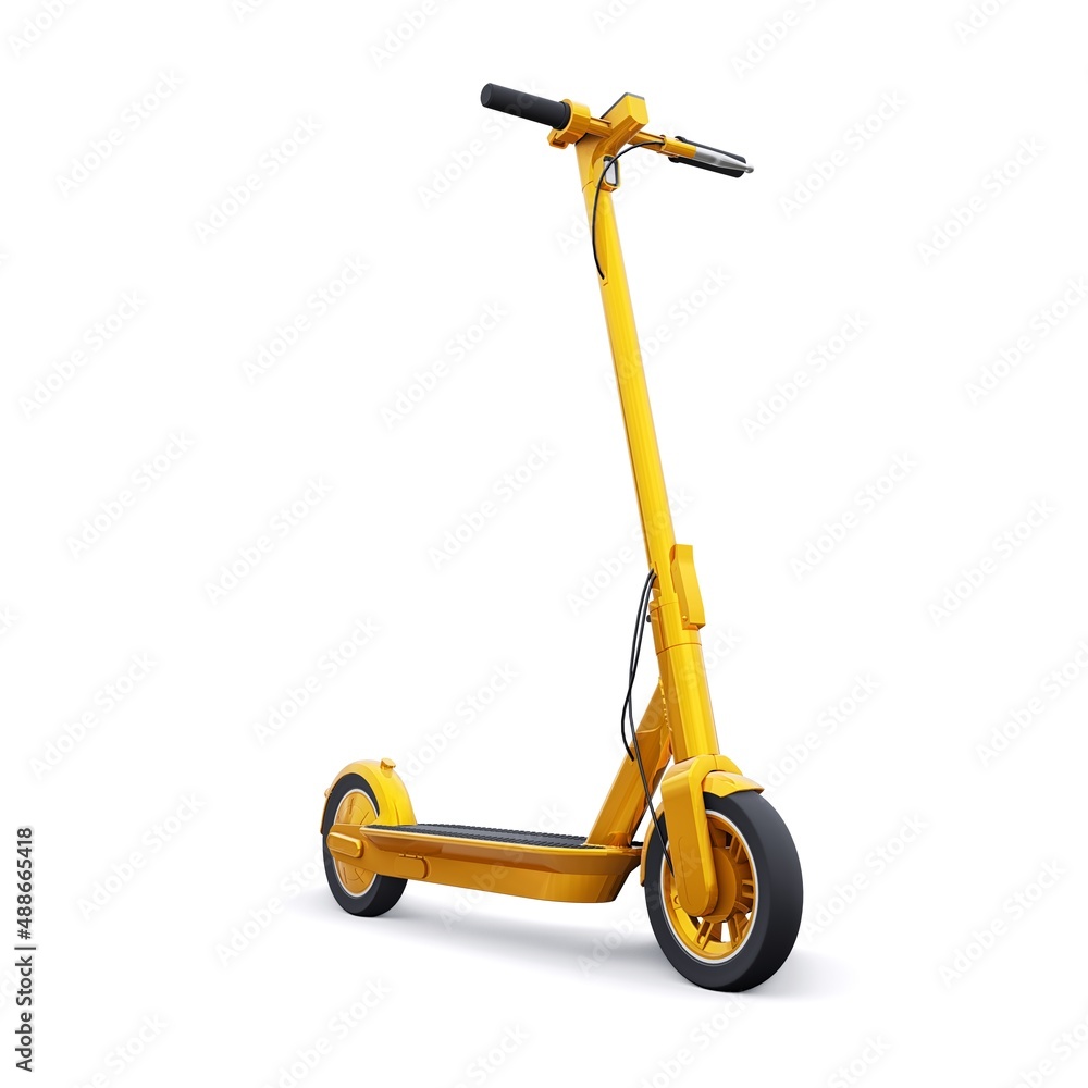 electric folding scooter for leisure and city trips 3D illustration electric folding scooter for leisure and city trips 3D illustration