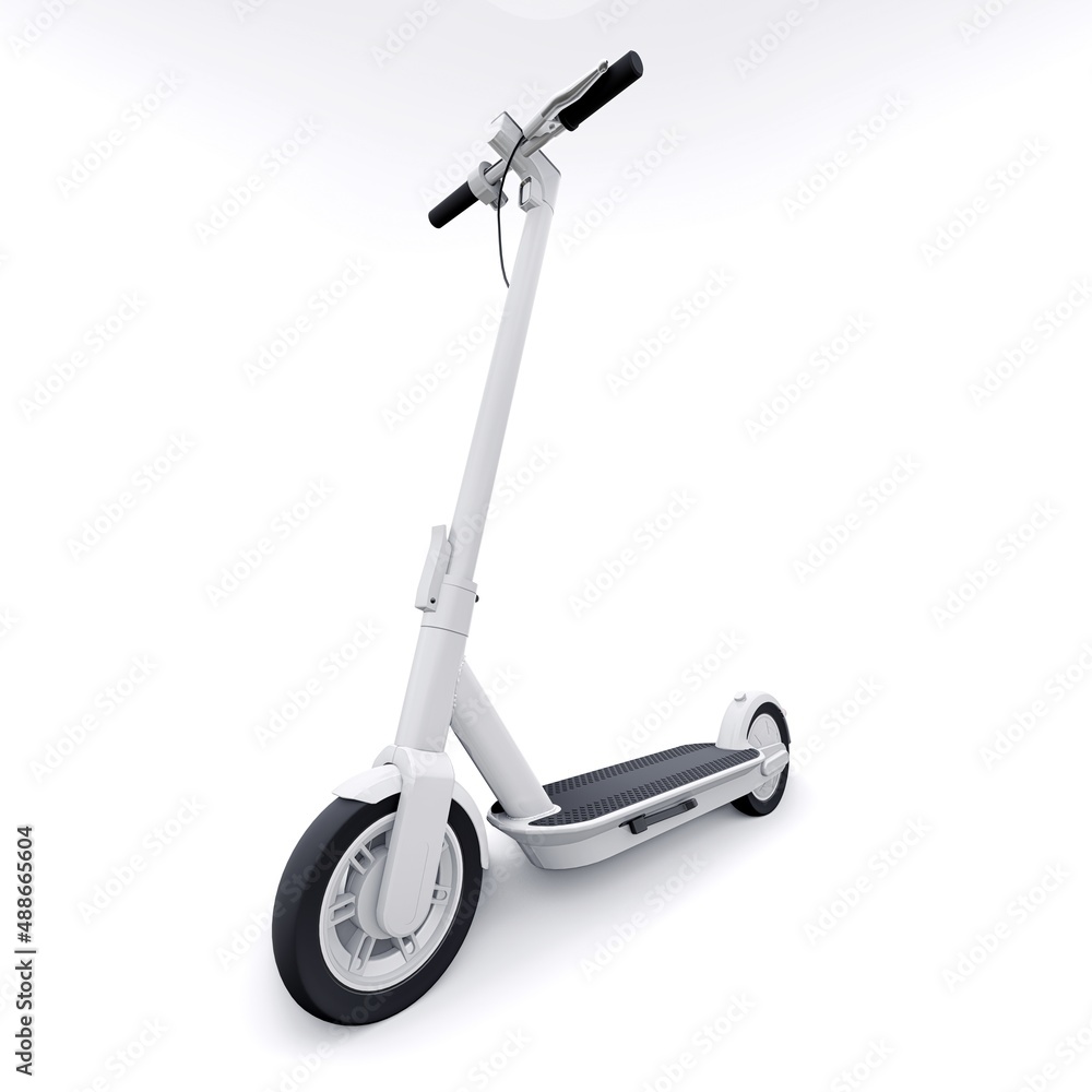 electric folding scooter for leisure and city trips 3D illustration electric folding scooter for leisure and city trips 3D illustration