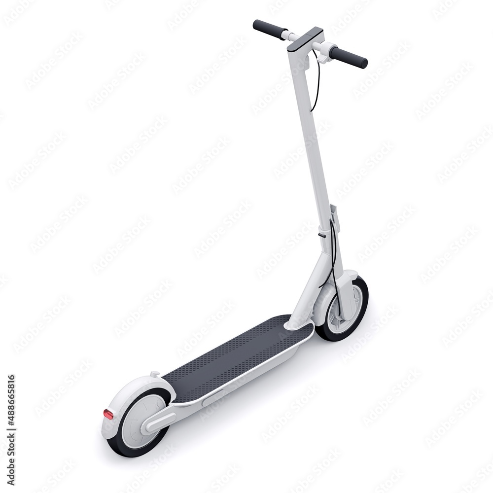 electric folding scooter for leisure and city trips 3D illustration electric folding scooter for leisure and city trips 3D illustration