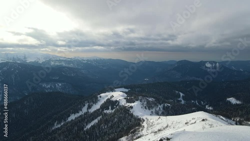 Wallpaper Mural Aerial view of the southern slope of the Aibga ridge with a ski lift Torontodigital.ca