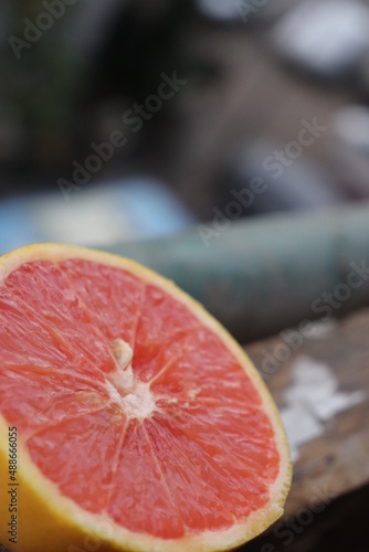 Grapefruit slice isolated