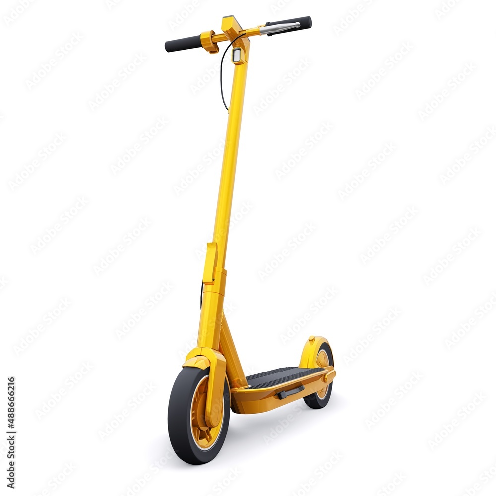 electric folding scooter for leisure and city trips 3D illustration electric folding scooter for leisure and city trips 3D illustration