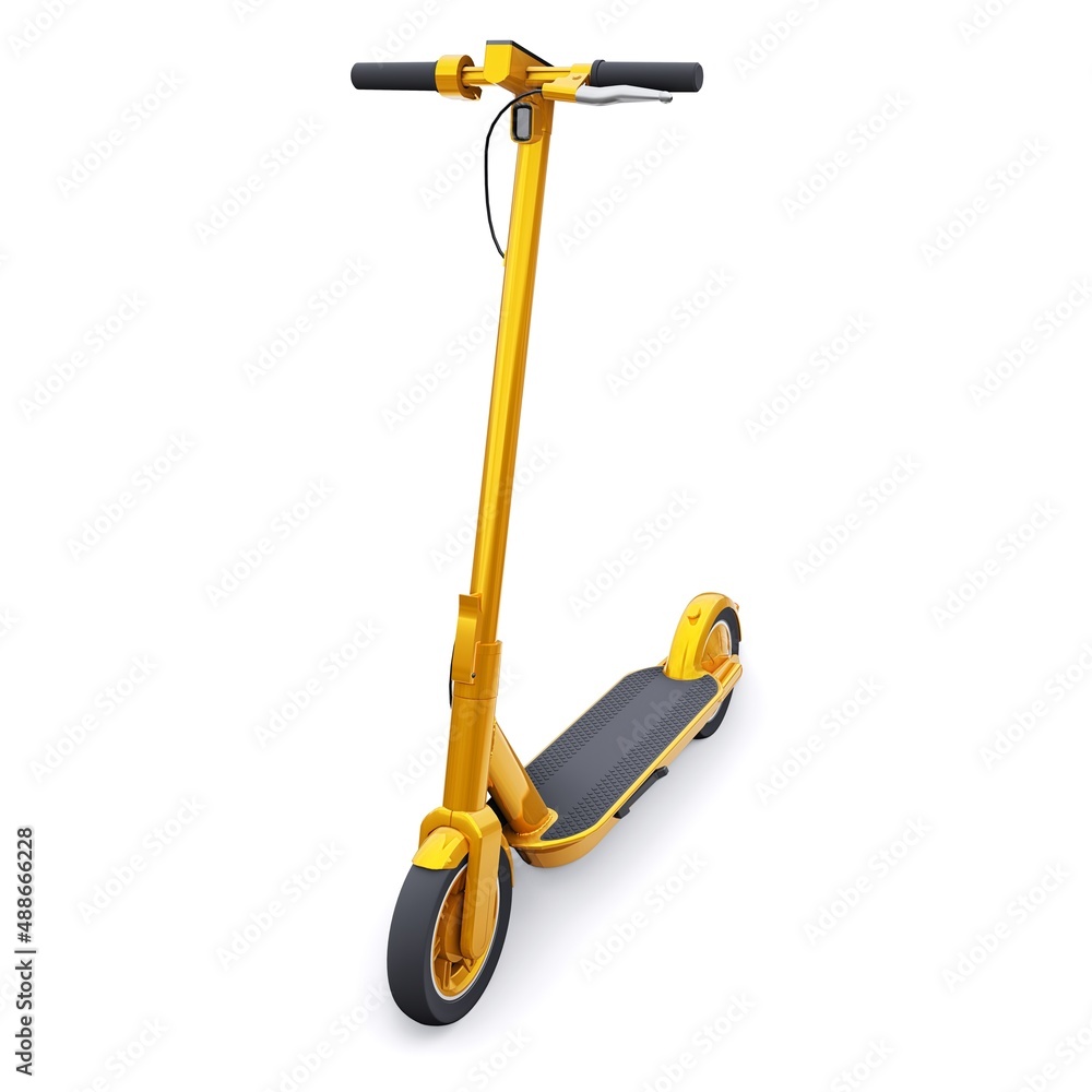 electric folding scooter for leisure and city trips 3D illustration electric folding scooter for leisure and city trips 3D illustration