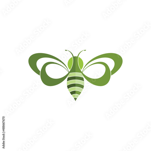 Honey bee logo insect design template