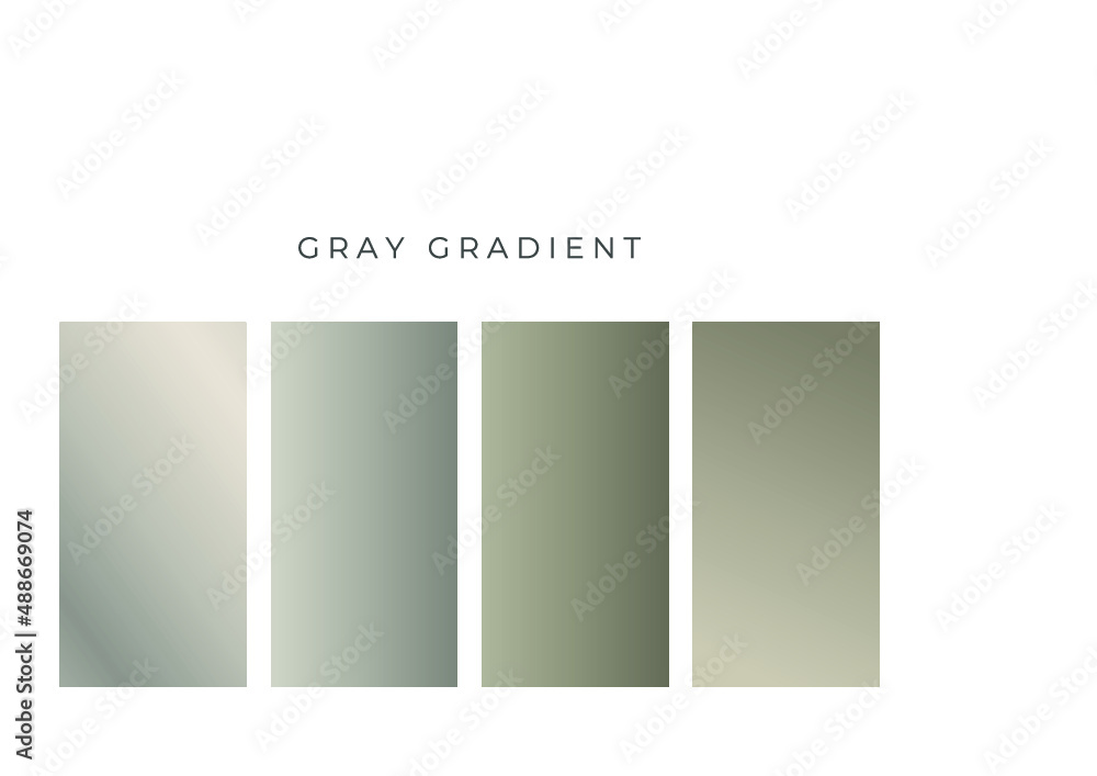Vector premium set of gradients. Collection colorful metallic gradient illustration. GRAY, SILVER, BROWN