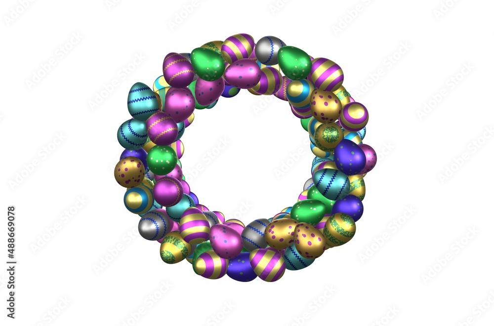 Shiny Easter Egg Themed Font Letter O Shiny Easter Egg Themed Font Letter O