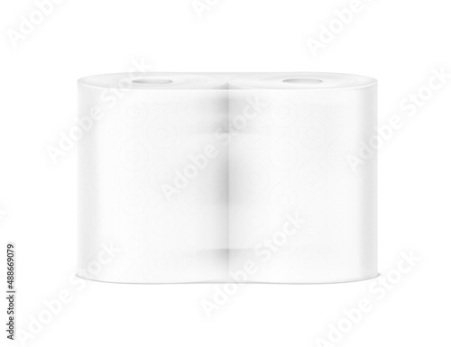 Set of wrap paper roll mockup. Vector illustration isolated on white background. Can be use for template your design, presentation, promo, ad. EPS10.	