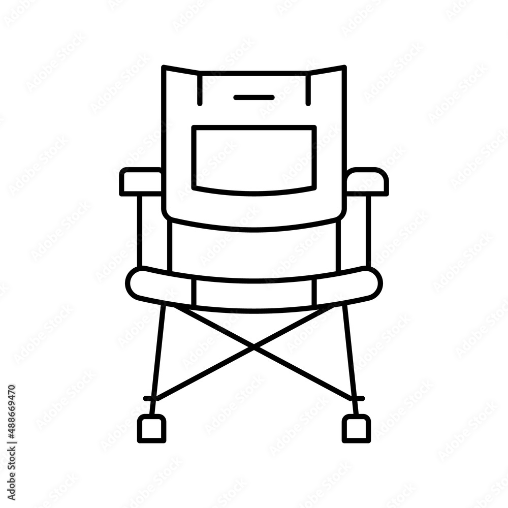 camp chair line icon vector illustration camp chair line icon vector illustration