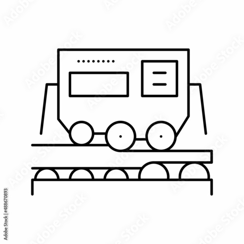 transportation aluminium production line icon vector illustration