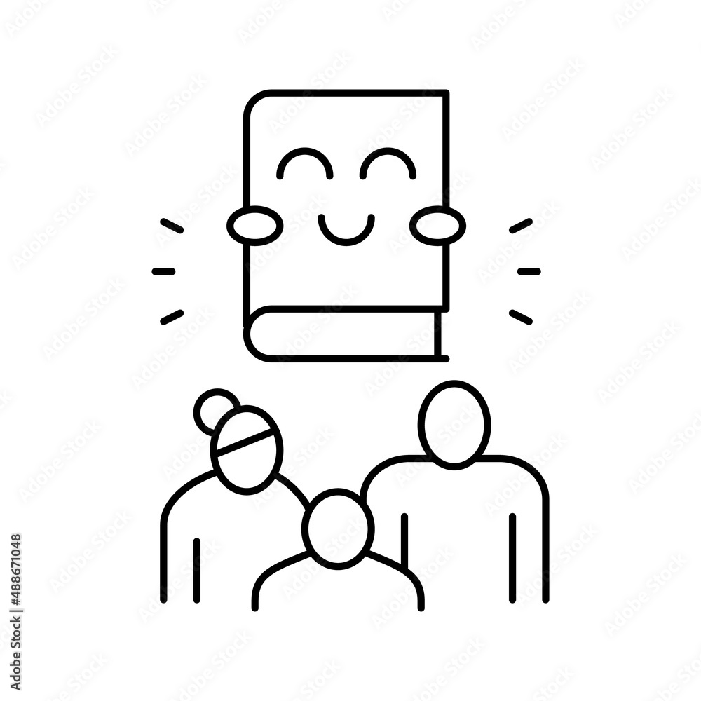 book for family line icon vector illustration book for family line icon vector illustration