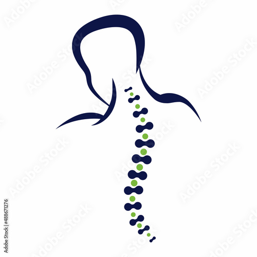 Chiropractic Logo Design Vector illustration. Human backbone Pain Logo. Spine care logo.