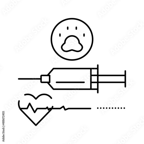 Εκτύπωση καμβά euthanasia pet line icon vector illustration