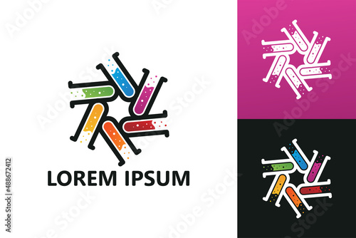Colorful lab logo template design vector