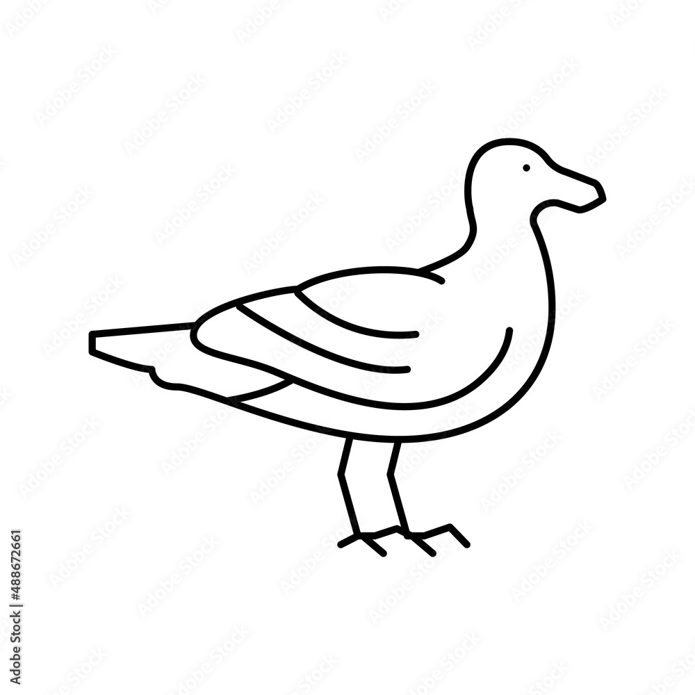 bird ocean line icon vector illustration bird ocean line icon vector illustration