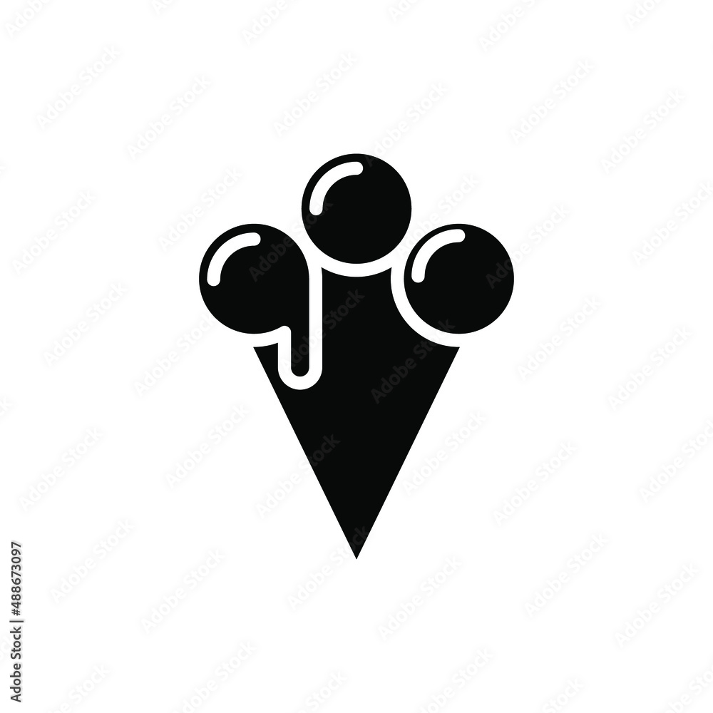 Ice Cream, Dessert, Sweet Solid Icon Vector Illustration Logo Template. Suitable For Many Purposes. Ice Cream, Dessert, Sweet Solid Icon Vector Illustration Logo Template. Suitable For Many Purposes.