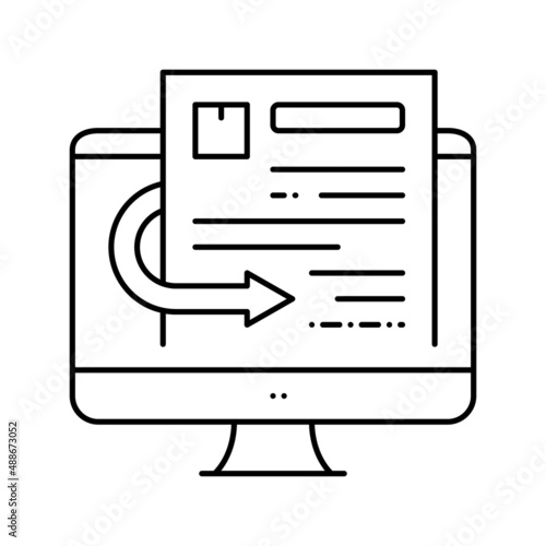 quotation requests line icon vector illustration