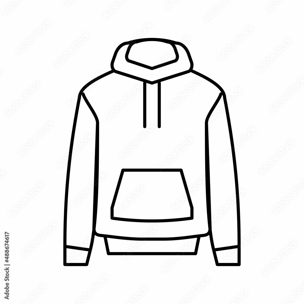 sweatshirt unisex clothes line icon vector illustration sweatshirt unisex clothes line icon vector illustration