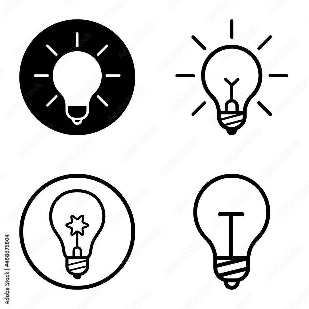 Lightbulbs1-3 Flat Icon Set Isolated On White Background Lightbulbs1-3 Flat Icon Set Isolated On White Background