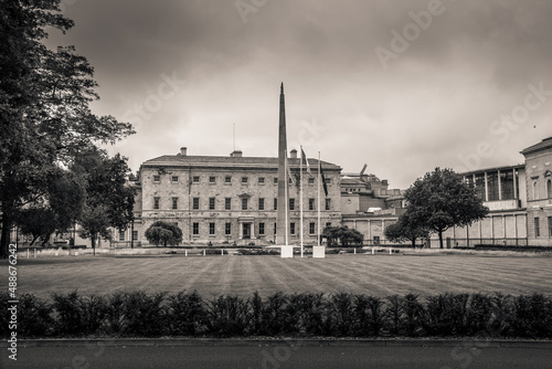 Photography Leinster House and The Duke's Lawn on Merion Square, Dublin