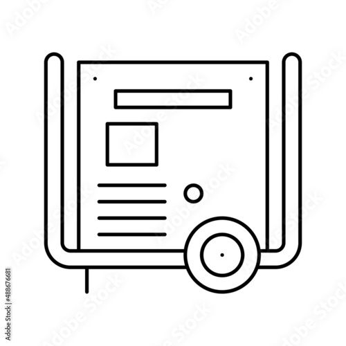 transformer electric equipment line icon vector illustration