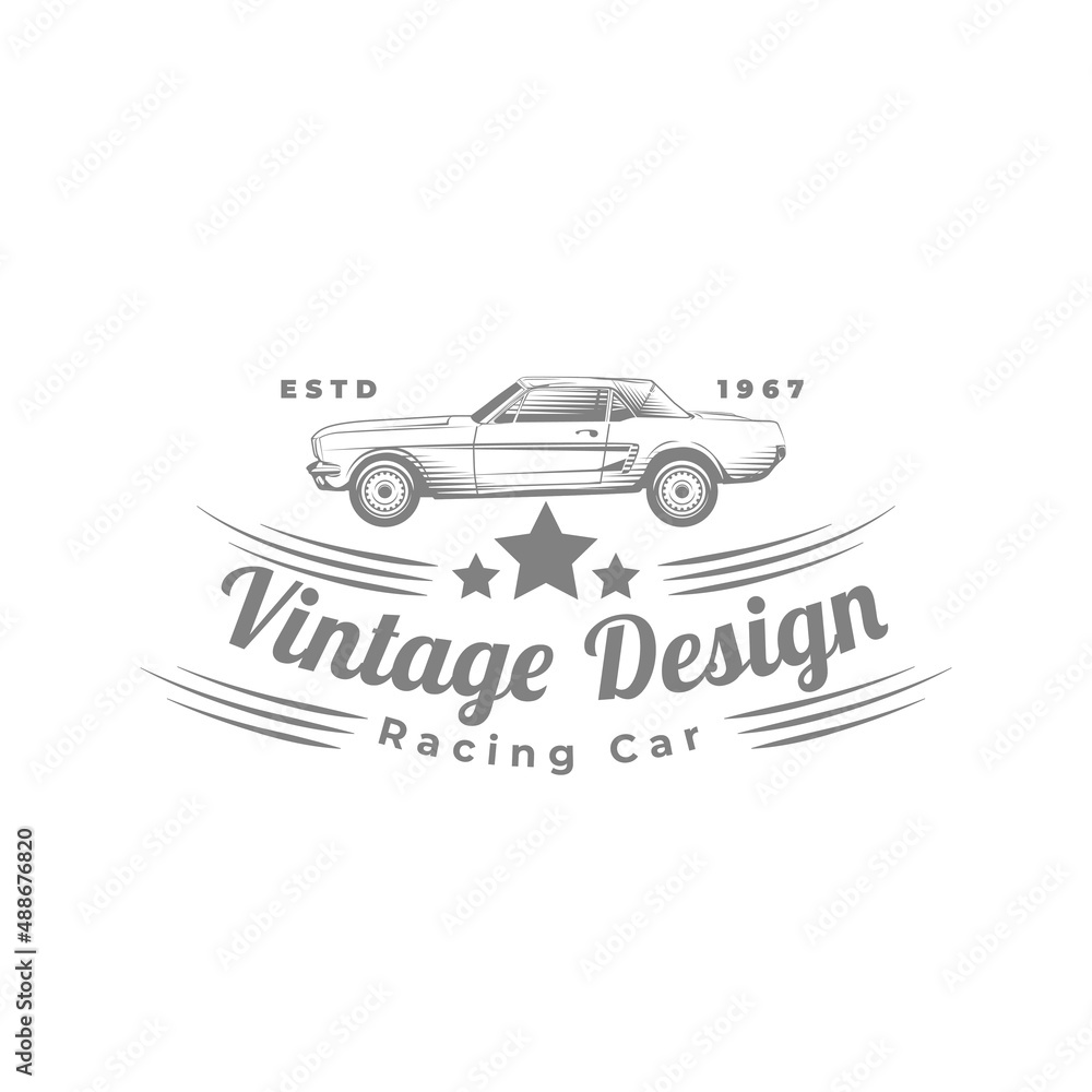 Obraz premium Vintage transportation signs collection for car service, auto parts, logo design template