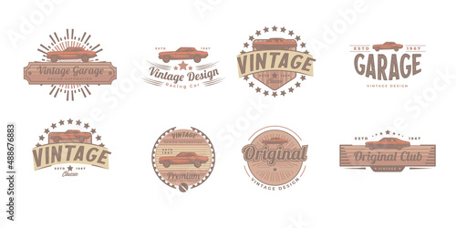 Mega pack Vintage transportation signs collection for car service, auto parts, logo design template