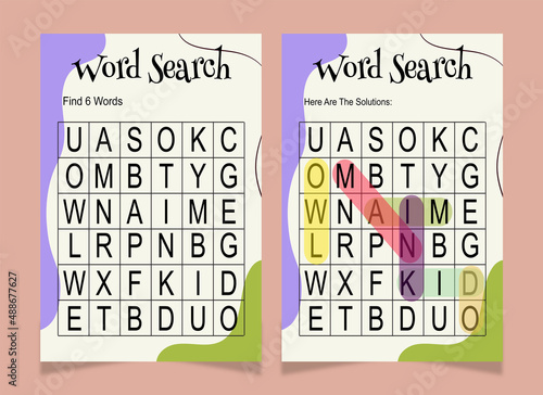 Word search word book for kids
