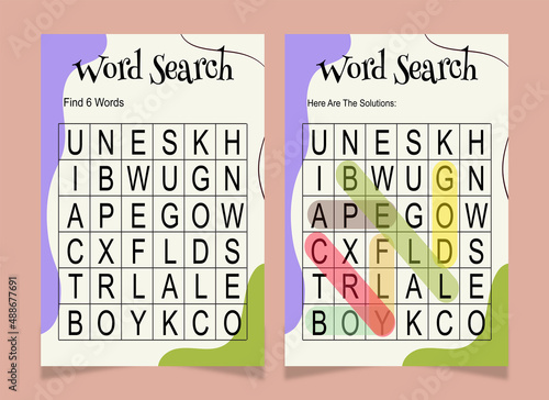 Word search word book for kids