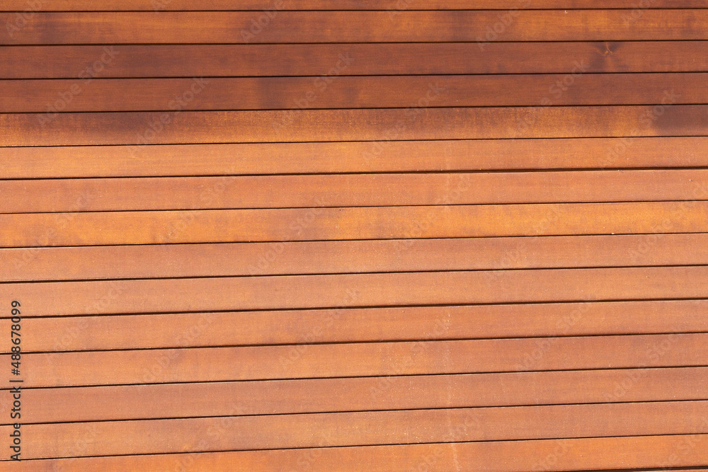 Wood pattern metal molding installed on parking shutter Wood pattern metal molding installed on parking shutter