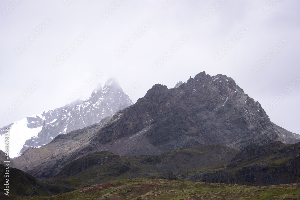 andean mountain landscape with clouds