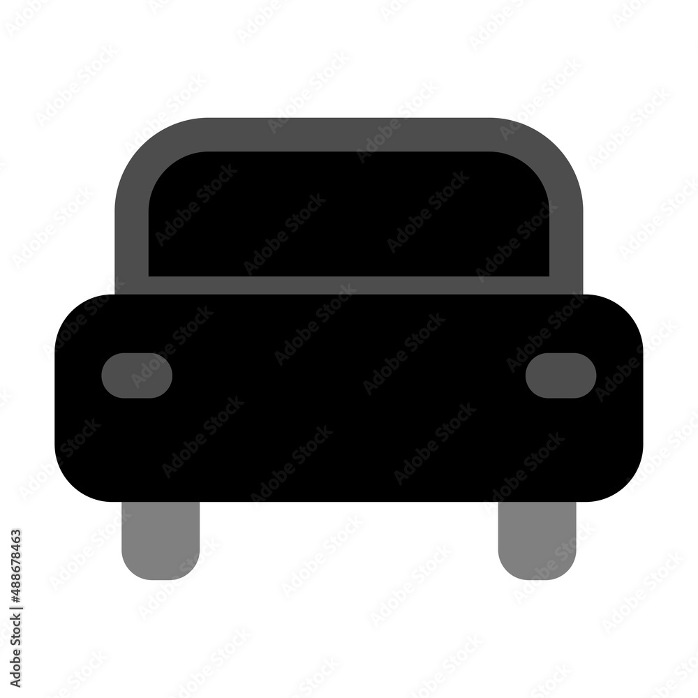 Flat icon with cartoon car silhouette for web design. Car front line icon. Design element. Vector illustration. stock image. Flat icon with cartoon car silhouette for web design. Car front line icon. Design element. Vector illustration. stock image.