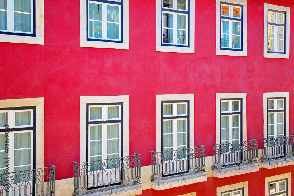 Colorful Streets of Lisbon in historic cetner
