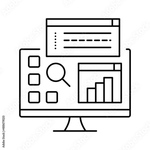 desktop applications line icon vector illustration