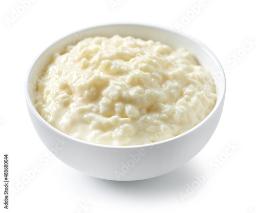 bowl of rice and milk pudding photo