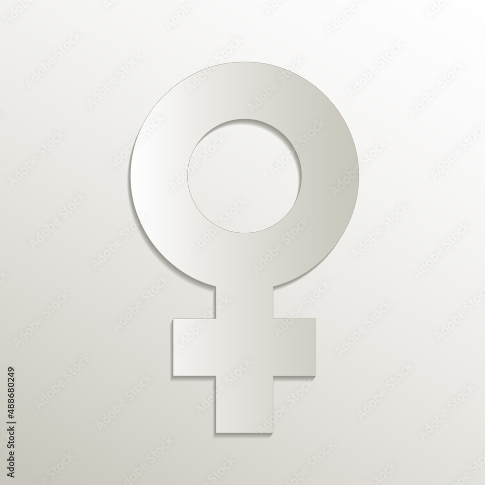 Venus symbol, planets symbols icon, card paper 3D natural vector Venus symbol, planets symbols icon, card paper 3D natural vector