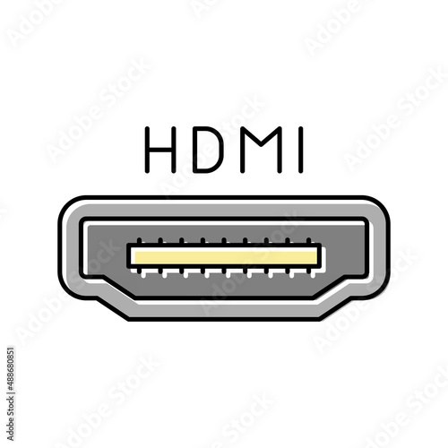 hdmi port color icon vector illustration
