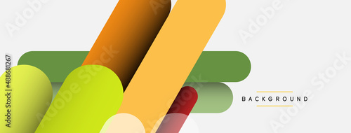 Overlapping round shapes and lines background. Vector illustration for wallpaper banner background or landing page