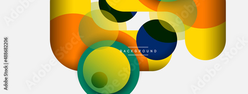 Circle and round shapes abstract background. Vector illustration for wallpaper banner background or landing page