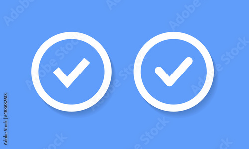 Blue Check, Verified Badge Profile Icon Sign Symbol Vector